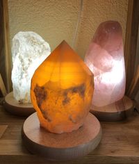 Orangen-Calcit, Rosenquarz, Bergkristall